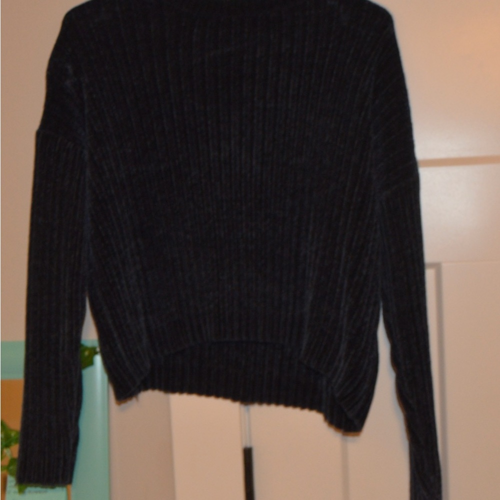 Women's Black Ribbed Sweater